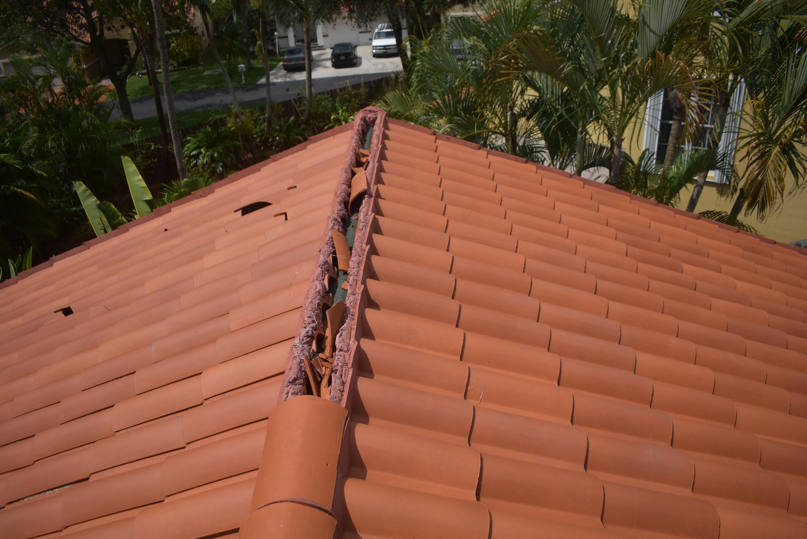 missing concrete tile ridge